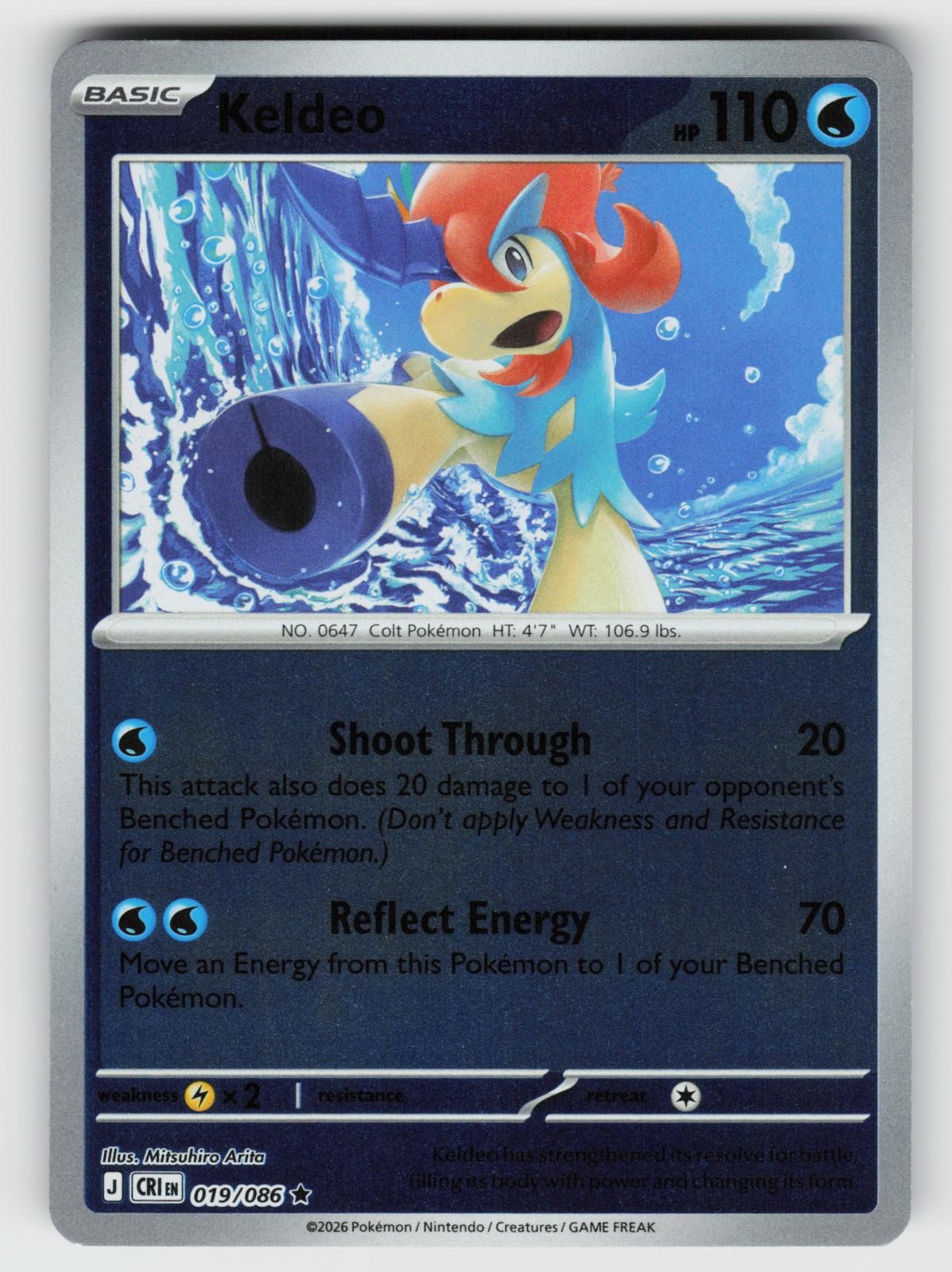 Keldeo 019/086 Chaos Rising R Reverse Holo NM/M Pokemon