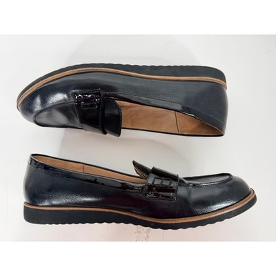 LifeStride Zee Black Patent Loafers Womens 8.5M Velocity 2.0 Comfort Shoes
