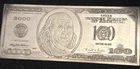 2000 $100 Silver 4 oz Federal Reserve Note- No Box -American Historical Society