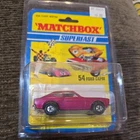 Vintage 1971  Matchbox Ford Capri No. 54 Die Cast Pink Lesney Products on Card!