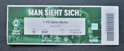 TICKET Bundesliga 2019/20 Werder Bremen - Union Berlin # Gäste 424