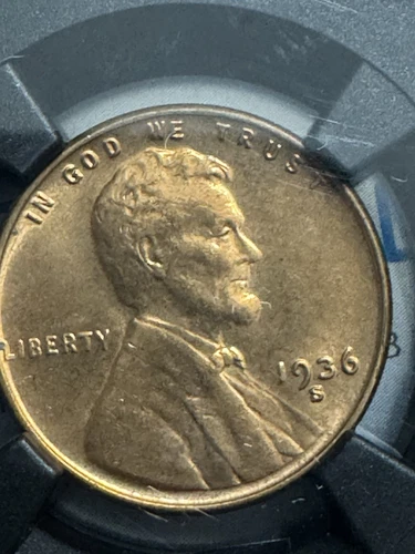 1936-s Lincoln Cent, NGC MS66RD With Original Bag Fragment, Free Shipping