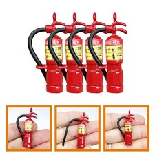 4 Pcs Iron Miniature Fire Extinguisher Models Pendant for Mini House Decor