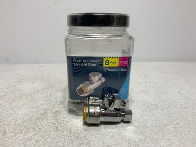 RWC UR23037J8 Straight Stop Valve 1/2'' x 3/8'' Push-to-Connect