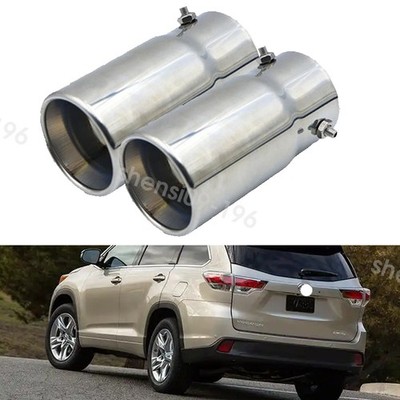 For Toyota Highlander 1.5-2.7'' Car Exhaust Pipe Tip Rear Tail Throat Muffler 2PC