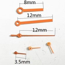 12mm Orange Painted No Lume Watch Hands for Miyota OS10 OS20 OS30 Movement