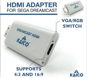 Kaico Sega Dreamcast HDMI Converter Plug & Play 480p VGA & RGBS Adapter