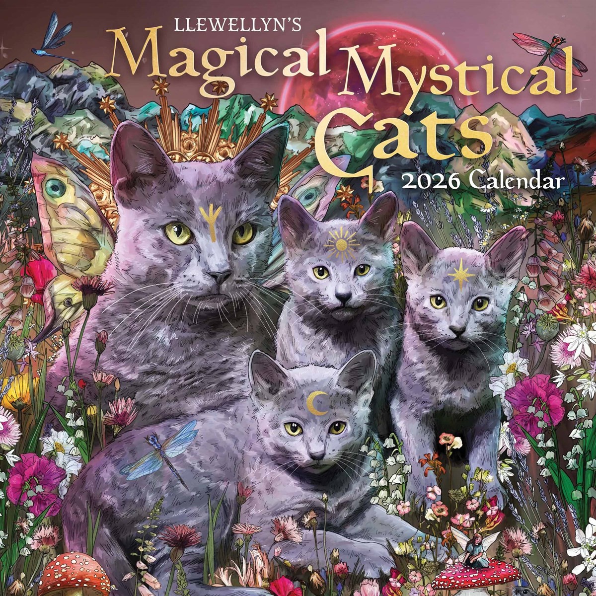 Llewellyn's Magical Mystical Cats Calendar 2026, Wall Calendars, Gift