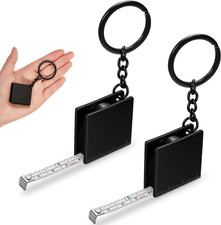 2 Pcs Mini Tape Measure Metal Keychain up to 51.97 Inches/ 4.33 Ft, Metric Scale