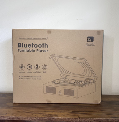 Vinyl Record 3 Speed Player Wireless Bluetooth Turntable with Built-in Speakers