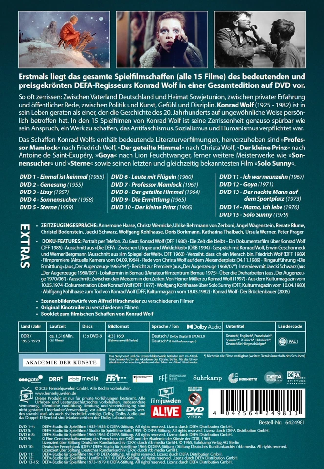 Konrad Wolf - Alle DEFA-Spielfilme (Solo Sunny, Goya, Der kleine Prinz, Sterne) - Bild 2 von 4
