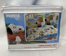 NEW The Peanuts Movie Twin Bed Sheet Set Best Friends Charlie Brown Snoopy
