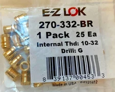 E-Z LOK 10-32 270 Series-Double Fin Brass Thread Insert 0123217