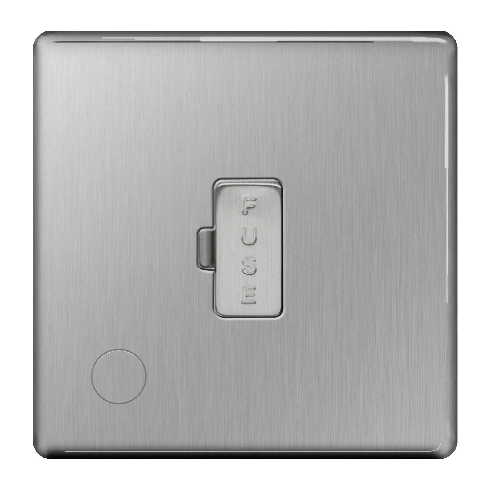 BG BRUSHED STEEL Screwless UnSwitched FUSED Spur Unit 13A/Flex Outlet FBS55