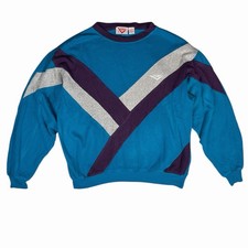 Vintage Pony Crewneck Sweatshirt Mens Size Large Soft Blue/Purple Logo 80s 90s