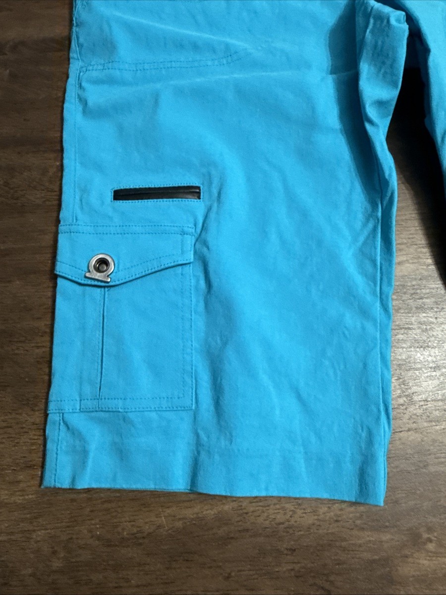 Jamie Sadock Turquoise Zip Pocket Shorts 8 Long Flat Front Athletic Sporty Golf View 3