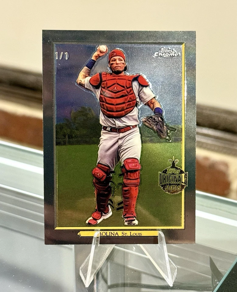 Topps Holiday Yadier Molina #1/1 2025 recompra de lámina 2020 Topps cromo rojo pavo Foto 2 de 4