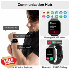 Smart Watch Alexa, 1.83" HD Touch, Fitness Tracker, Bluetooth Call