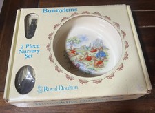 2pc Royal Doulton Bunnykins 1988 Nursery Set In Original Box