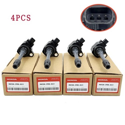 4pcs Ignition Coil 30520-59B-013 UF781 For Honda Accord Civic CR-V Fit Acura ILX