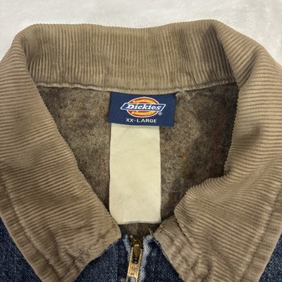 Vintage Dickies Denim Detroit Style Jacket Faded 90s Blanket Lined