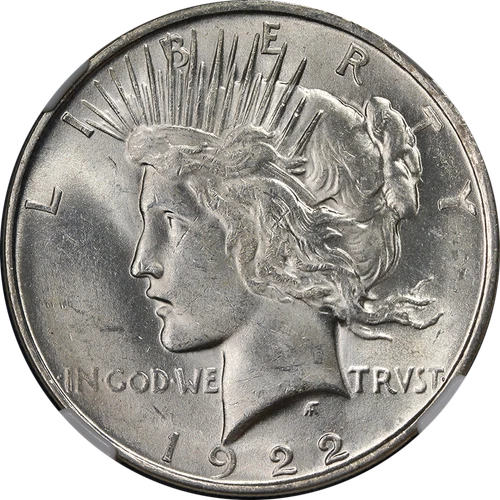 1922-D Peace Dollar NGC MS62 Blast White Great Eye Appeal