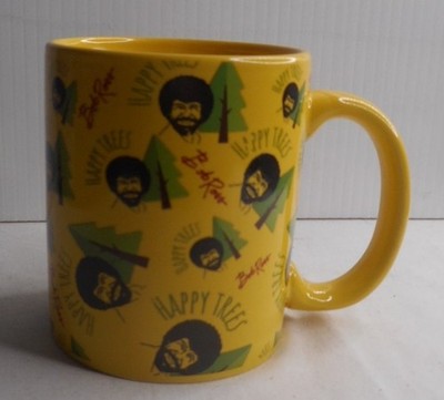Bob Ross Happy Trees Yellow Coffee Mug 2017 Surreal Entertainment 3.75'' H x 3'' W