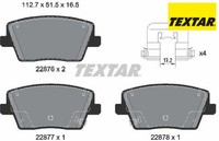 Textar 2287601 Bremsbelagsatz FüR Scheibenbremse Bremsbelagsatz FüR Hyundai
