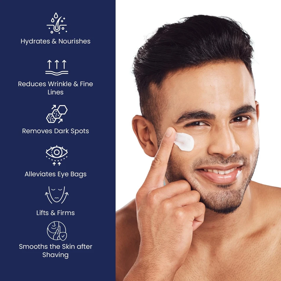 Crema facial 6 en 1 para hombres - antienvejecimiento, arrugas, manchas oscuras, bolsas para ojos 1,7 oz Foto 4 de 4