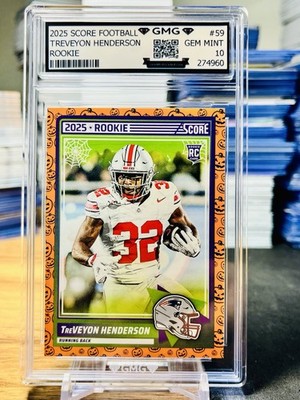 2025 Score Football TreVeyon Henderson Rookie GMG Graded 10 Gem