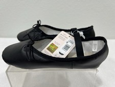 Danskin Black Ballet Dance Shoes Youth USA Size 1 Leather Soles NEW with tags 