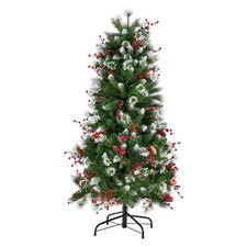 6ft Premium Lisbon Pine Christmas Tree 535 Tips Frosted Cones & Berries 12533CC
