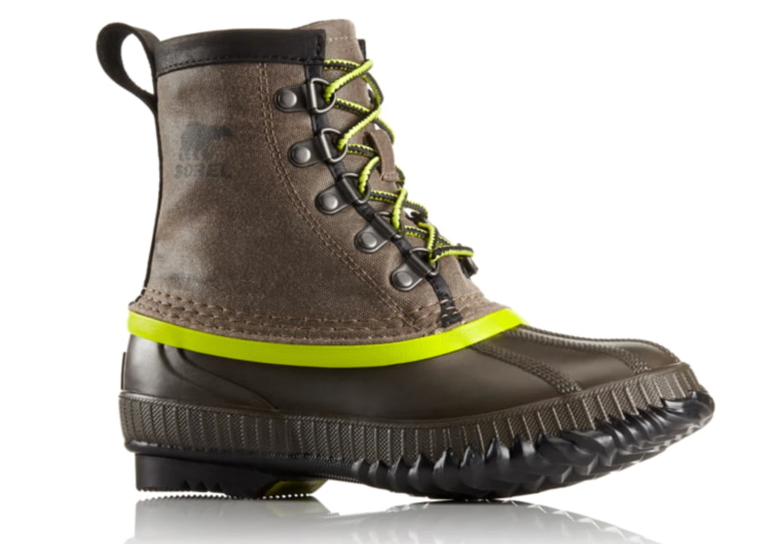 Sorel Men's Cheyanne II Lace Duck Boots in Olive Green, Size 7 BNIB $160