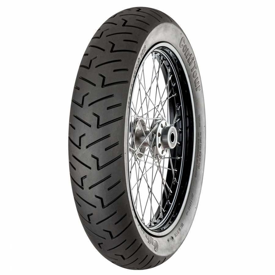 Pneu avant 130-70-18 Continental avec grip optimal sur sol mouillé et carcasse renforcée TL