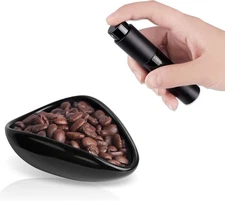 Coffee Bean Dosing Cup and Spray Bottle Set - Ceramic Espresso Black 