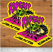 Santa Cruz Rip Grip Snake Bite 5" Sticker Decal 80s Retro NOS Style 5" | 2 pack