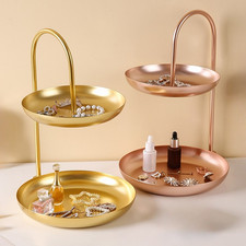 Wohnzimmer Couchtisch zweilagig Tablett zweistufig Design stabile Eisenkonstrukt