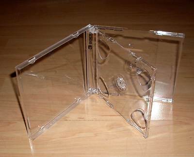 CD Hülle durchsichtig / transparent für 3 CDs DVDs 3-fach Maxi aufklappbar Neu