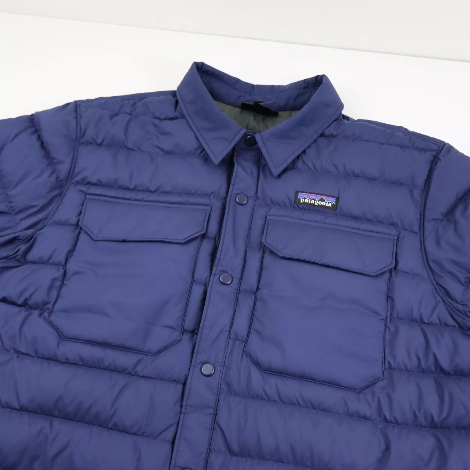 patagonia silent down puffer insulated quilted shirt jacket