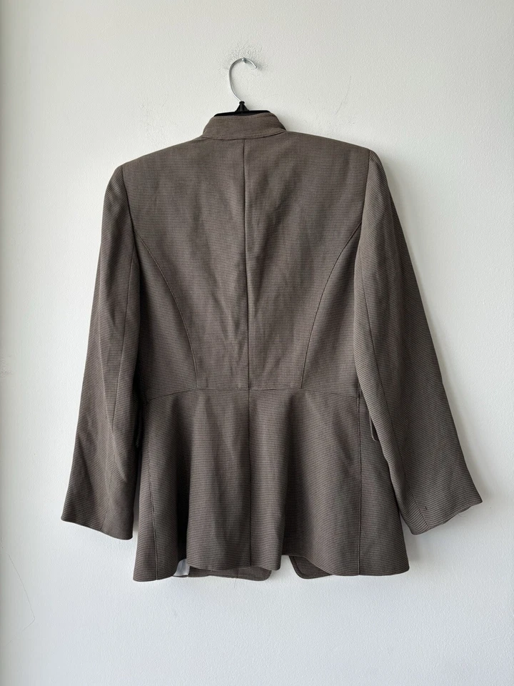 Vintage Garfield & Marks Blazer Mandarin Collar Taupe Made In NYC Size 2 See Des - Image 2 of 4