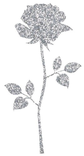 Rose Flower Glitter Vinyl Decal Sticker Window Wall Mirror Car Art 10 colours - Picture 3 of 20