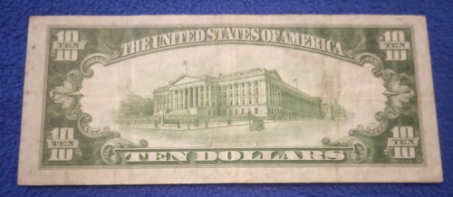 1934-A-1  $10 DOLLAR BILL FEDERAL RESERVE NOTE-BOSTON- A94828579A One 1  - Picture 9 of 21
