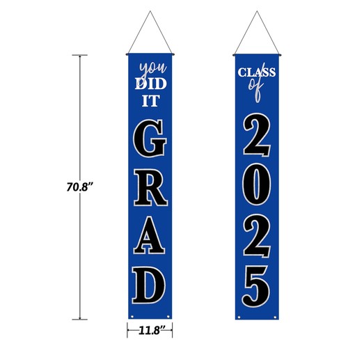 Graduation Decorations 2025 Banner Porch Sign Black Gold – You Did It Class o... - 第 2/7 張圖片