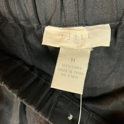 NWT J Jill Pants Womens Medium 100% Linen Relaxed Pull On Black 8646 - Picture 9 of 12