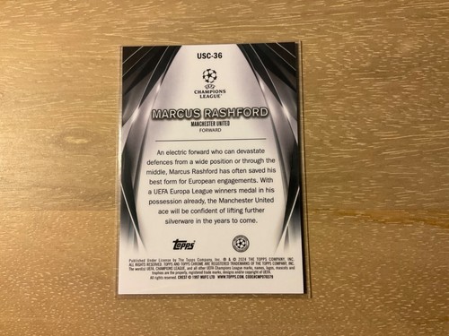 2023 Topps Chrome UEFA Champions League Marcus Rashford Blue Ultimate Stage /150 - Picture 2 of 2