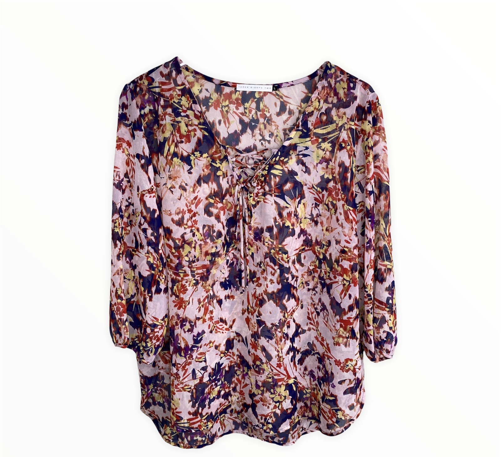 THREE EIGHTY TWO REVOLVE Floral Peasant Top Blous… - image 1