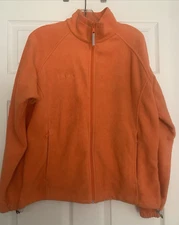 Columbia Jacket Womens Large Long Sleeve Full Zip Orange Fleece Casual Adult