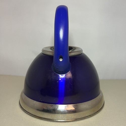 Lenox American by Design Discontinued Stainless Whistling Tea Kettle 2.5 Qt Blue - Picture 3 of 12