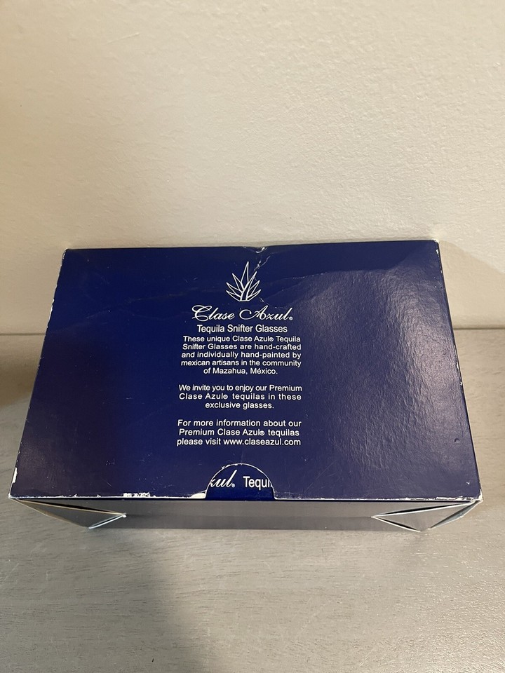 2 In Set Clase Azul Tequila Snifter Glasses Original Cups Mexican