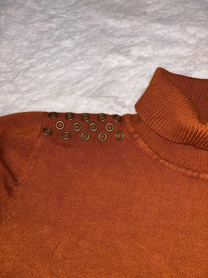 Joseph A qu'est-ce que c'est silk? women's sz. L copper turtleneck sweater. - Image 3 of 4